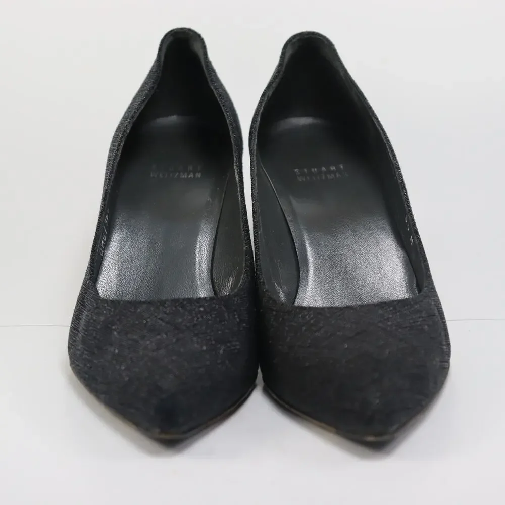Stuart Weitzman Pumps‎ 8.5 Black Womens Pointed Toe Stiletto Heels QH67362